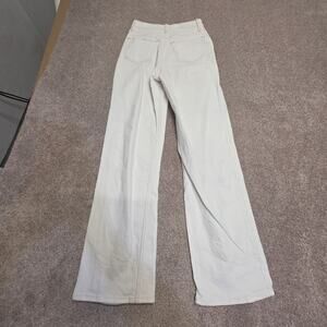 Hollister Curvy Ultra High Rise Dad Jean White Cream Sz 1R W25 L31 Stretch